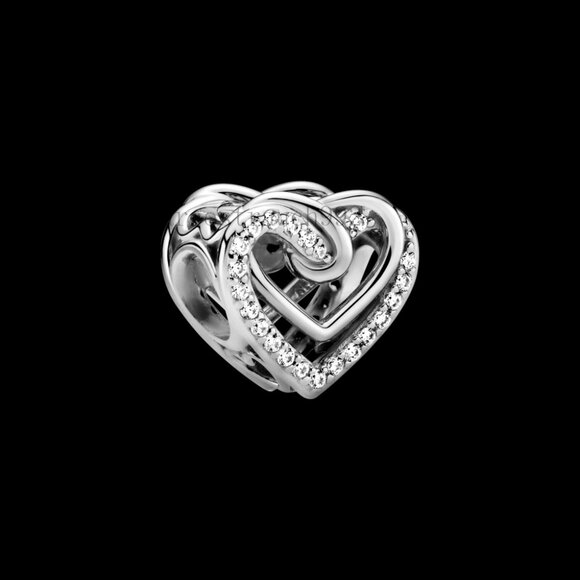 Pandora Sparkling Hearts Entwined Charm - Picture 1 of 4